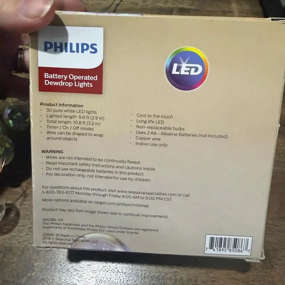 Philips Battery Operated Dewdrop Lights with Multicolor LEDs - Picture 2 of 2